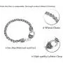 VASSAGO Ancient Jewish Hebrew Letter Chai Amulet Pendant Good Luck Symbol Wheat Chain Bracelet VASSAGO Ancient Jewish Hebrew Letter Chai Amulet Pendant Good Luck Symbol Wheat Chain Bracelet