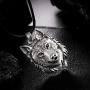 Mson Nordic Pendant Necklace Viking Wolf Head Necklace Punk Jewelry Wolf Head Hip Hop Charm