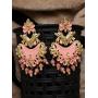 Crunchy Fashion Bollywood Jewellery Traditional Ethnic Bridal Bride Wedding Bridesmaid Pink Meenakari/Hand Painted Chandbaali Indian Earrings Jewelry For Women …