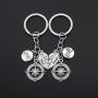 WUSUANED Broken Heart Best Friends Pinky Promise Compass Keychain Set Friendship Gift Jewelry