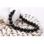 Natural Gemstone Semi Precious Round Beads Bracelet 8mm Handmade Stretch Bracelet Unisex Jewelry (AAA Black Agate)
