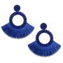 Colorful Tassel Earrings Bohemian Handmade Bohemia Hoop & Fan Shape Beaded Statement Dangle Drop Earrings Hook Eardrop for Women Girls Party Christmas Gifts
