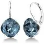 925 Sterling Silver 10MM Cushion Blue Earrings Made with Swarovski Crystals 925 Sterling Silver 10MM Cushion Blue Earrings Made with Swarovski Crystals