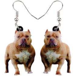 WEVENI Acrylic Cute English Bulldog Dog Earrings Dangle Pet Puppy Jewelry For Women Girls Novelty Gifts