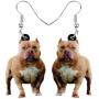 WEVENI Acrylic Cute English Bulldog Dog Earrings Dangle Pet Puppy Jewelry For Women Girls Novelty Gifts