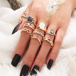 9PCS Knuckle Stacking Ring Set Snake Ring Set for Women Teen Girls Boho Vintage Stackable Joint Midi Finger Rings Gold Knuckle Rings Set