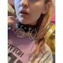 Gothic Jewelry-Adjustable Leather Choker Goth Necklace for Women-PU O Shape Punk Rock Black Soft Collar Chain Choker Cosplayer