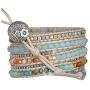 PLTGOOD Handmade 5 Wrap Leather Bead Bracelets for Women Men - Bohemian Variety Natural Crystal Lava Stone Mixed Beaded Strand Bracelet Bangle with Brazilian Agate Collection