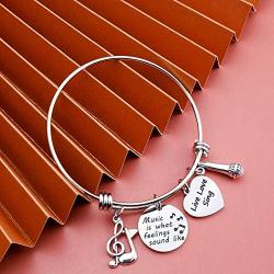 Eigso Music Themed Bracelet Music Charm Jewelry Music Lover Gifts Singer Gift Music Teacher Bracelet