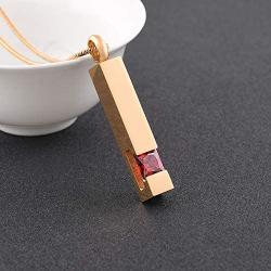 Gold Cremation Jewelry for Ashes Necklace Stainless Steel Crystal Bar Charm Urn Pendants Ashes Cube Memorial Keepsake Jewelry