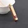 Gold Cremation Jewelry for Ashes Necklace Stainless Steel Crystal Bar Charm Urn Pendants Ashes Cube Memorial Keepsake Jewelry