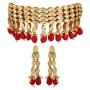 MUCH-MORE Indian Traditional Kundan Necklace Earrings Set Ethnic Bollywood Wedding Party Wear Jewelry for Women/Girls