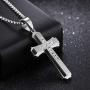 URDEAR Polished Stainless Steel Cross Pendant Necklace Gorgeous Jewelry Gifts for Men Women, 21 Chain