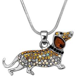 DianaL Boutique Cute Wiener Sausage Dachshund Dog Pendant Necklace 18 inches Chain