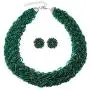 Mozhuo Green Beaded Statement Bib Necklace and Earring for Women Costume Jewelry Sets Chunky Choker Collar for Party Prom Mozhuo Green Beaded Statement Bib Necklace and Earring for Women Costume Jewelry Sets Chunky Choker Collar for Party Prom