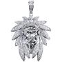 TOPGRILLZ 14K Gold Plated Iced Out CZ Chief Chain Pendant Necklace for Men and Women Fashion Novelty Jewelry