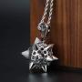 Moca Jewelry Iced Out Meteor Hammer Black 8 Pendant Necklace 18K Gold Plated Bling CZ Simulated Diamond Hip Hop Rapper Chain Necklace for Men Women