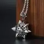 Moca Jewelry Iced Out Meteor Hammer Black 8 Pendant Necklace 18K Gold Plated Bling CZ Simulated Diamond Hip Hop Rapper Chain Necklace for Men Women