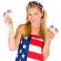 fzbali July 4th Women Faux Leather Teardrop Earrings American Flag Patriotic USA Jewelry Accessory