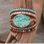 YGLINE Chakra Handmade Leather Wrap Bracelet Imperial Jasper Wrap Adjustable Bead Bracelet YGLINE Chakra Handmade Leather Wrap Bracelet Imperial Jasper Wrap Adjustable Bead Bracelet