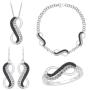KATARINA Infinity Black and White Diamond Jewelry Set in 10K White Gold (7/8 cttw)