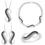 KATARINA Infinity Black and White Diamond Jewelry Set in 10K White Gold (7/8 cttw)