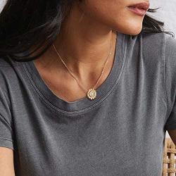 M MOOHAM 14K Gold Plated Sunflower Initial Necklaces, Dainty Letter Charm Initial Necklaces for Teen Girls Women, Small Cute Letter Necklaces for Kids Toddler Girls Sunflower Jewelry Sunflower Gifts