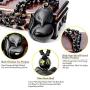 JOVIVI Natural Black Obsidian Fox Necklace Healing Crystal Gemstone Necklaces Pendant Protection Amulet Charm