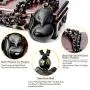 JOVIVI Natural Black Obsidian Fox Necklace Healing Crystal Gemstone Necklaces Pendant Protection Amulet Charm
