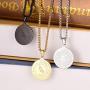 U7 Bible Verse Prayer Necklace for Men Women 18K Gold Plated Stainless Steel Christian Jewelry Praying Hands Coin Medal Pendant, with Chain 20'' 22'' 24'', Custom Text Engravable, Gift Box Packed