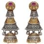 Aheli Dual Tone Indian Boho Oxidized Jhumka Jhumki Earrings Ethnic Wedding Party Tribal Fashion Jewelry for Women Girls