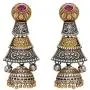 Aheli Dual Tone Indian Boho Oxidized Jhumka Jhumki Earrings Ethnic Wedding Party Tribal Fashion Jewelry for Women Girls Aheli Dual Tone Indian Boho Oxidized Jhumka Jhumki Earrings Ethnic Wedding Party Tribal Fashion Jewelry for Women Girls