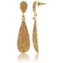Moonstruck Costume Jewelry Womens Champagne Diamond Golden Dangle Drop Earrings