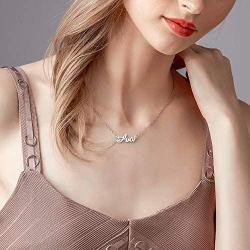 IEFLIFE Custom Name Necklace Personalized, 14K Gold Plated Personalized Name Necklace White Gold Plated Monogram Necklace Personalized Jewelry Name Plate Necklace Gifts for Women Girls Kids