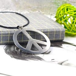 Top TAX Store 2Pcs Peace Sign Pendant Necklaces-60s 70s Hippie Party Dressing Accessories Hippie Pendant Necklace for Men Women