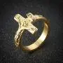 HZMAN Vintage Stainless Steel Jesus Cross Band INRI Crucifix Ring Silver Gold HZMAN Vintage Stainless Steel Jesus Cross Band INRI Crucifix Ring Silver Gold