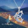 Moon Necklace Sterling Silver Celtic Triquetra Crescent Moon Goddess Trinity Knot Pendant Good Luck Necklace Christmas Gift for Women Teen Girlfriend