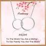 SOUHONEY Mother Daughter Necklace-2 Interlocking Infinity Necklaces for Women, Sterling Silver Necklaces for Mother Daughter, Valentines-Day Jewelry for her Birthday Gift with Lovely Card