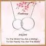 SOUHONEY Mother Daughter Necklace-2 Interlocking Infinity Necklaces for Women, Sterling Silver Necklaces for Mother Daughter, Valentines-Day Jewelry for her Birthday Gift with Lovely Card