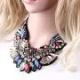 HAHA&TOTO Bohemian Crystal Fabrics Handmade Torques Necklace for Women Gilrs Wedding Party Fashion Statement Crystal Necklace Collar Choker Pendant Jewelry