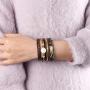 AZORA Leather Wrap Bracelet for Women Multi Strands Feather Cuff Bracelets with Magnetic Clasp Gift for Women Girls