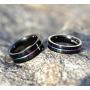 TIGRADE 5mm 7mm 9mm Rainbow Titanium Ring Colorful Thin Groove Wedding Band Couple Rings Size 3.5-14.5