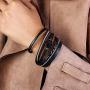 FANCY SHINY Leather Wrap Bracelet Boho Cuff Bracelets Crystal Bead Bracelet with Magnetic Clasp Jewelry Gifts for Women Teen Girls
