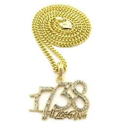 Shiny Jewelers USA Mens 1738 Zoo Gang REMY Boyz Micro PENDENDT Cuban Box Chain Necklace Hip HOP Jewelry