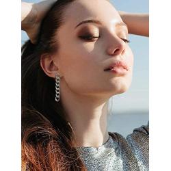 ZITULRY Link Chain Drop Earrings for Women Statement Long Dangle Earrings Silver Gold plated Stud Earrings for girl