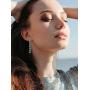 ZITULRY Link Chain Drop Earrings for Women Statement Long Dangle Earrings Silver Gold plated Stud Earrings for girl