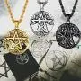 PROSTEEL Stainless Steel Tetragrammaton Pentacle Necklace, Eliphas Levis Pentagram, Men Women Amulet Statement Jewelry, Wiccan Magical Star Satanism Pendant Necklace, Come Gift Box
