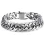 Hermah Heavy Mens Bracelet Chain 316L Stainless Steel Silver Gold Black Color Punk Double Curb Cuban Rombo Link 10/15mm 7-11inch
