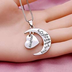 HOFOYA Jewelry Gifts for Daughter Form Mom and Dad,Birthday Day Gift for Daughter,Present for Women or Girl,I Love You Moon Necklace.