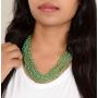 Zephyrr Fashion Hand Made Golden Multi Strand Beaded Necklace for Women